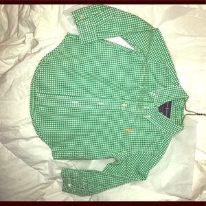 Boys 3T Ralph Lauren green button down shirt